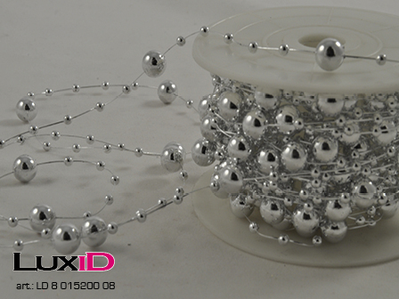 Metalized Round beads 08 zilver 8mm x 10m